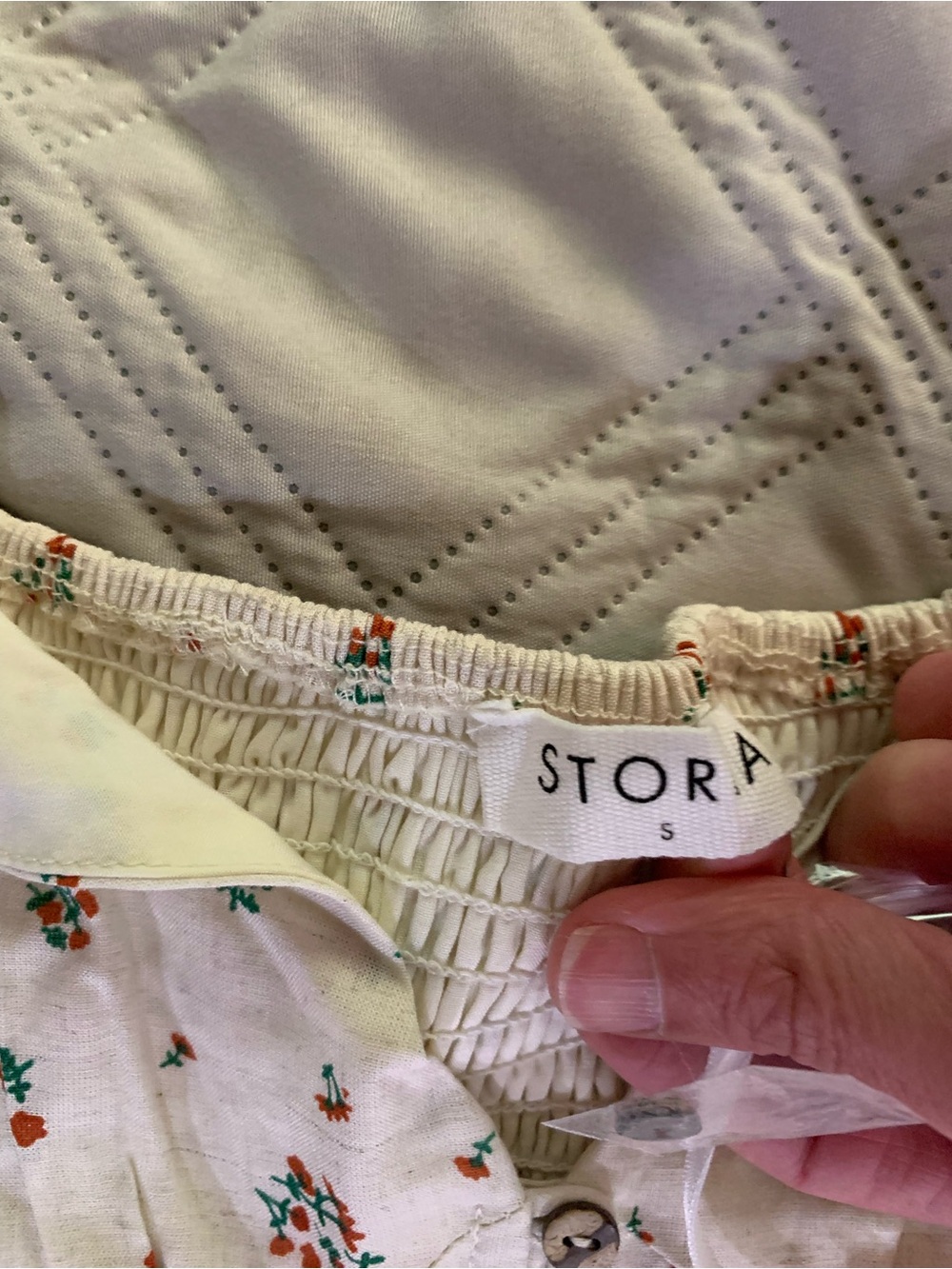 Storia Cream Mini Romper with Orange and Green Floral Print - Picture 3 of 4
